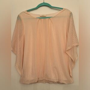 Size Large Ember cream/peachy blouse with sheer cover.